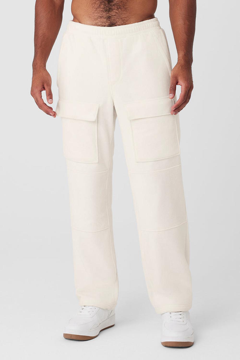 Pantalon Alo Yoga Polar Fleece Ridge Cargos Hombre Ivory | España  PJDH-26135
