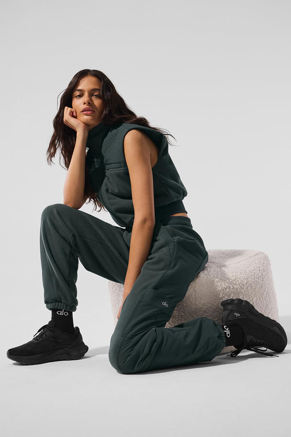 Pantalon Alo Yoga Polar Fleece Wintry Mix Mujer Verde | España  LXZQ-74039