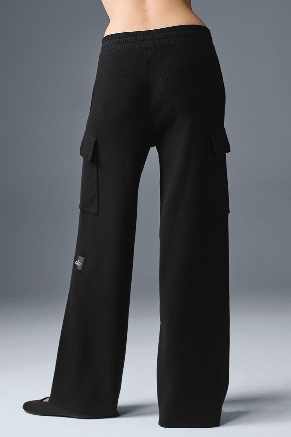 Pantalon Alo Yoga Scholar Knit High-Waist Cargo Mujer Negras | España  GYXV-17952