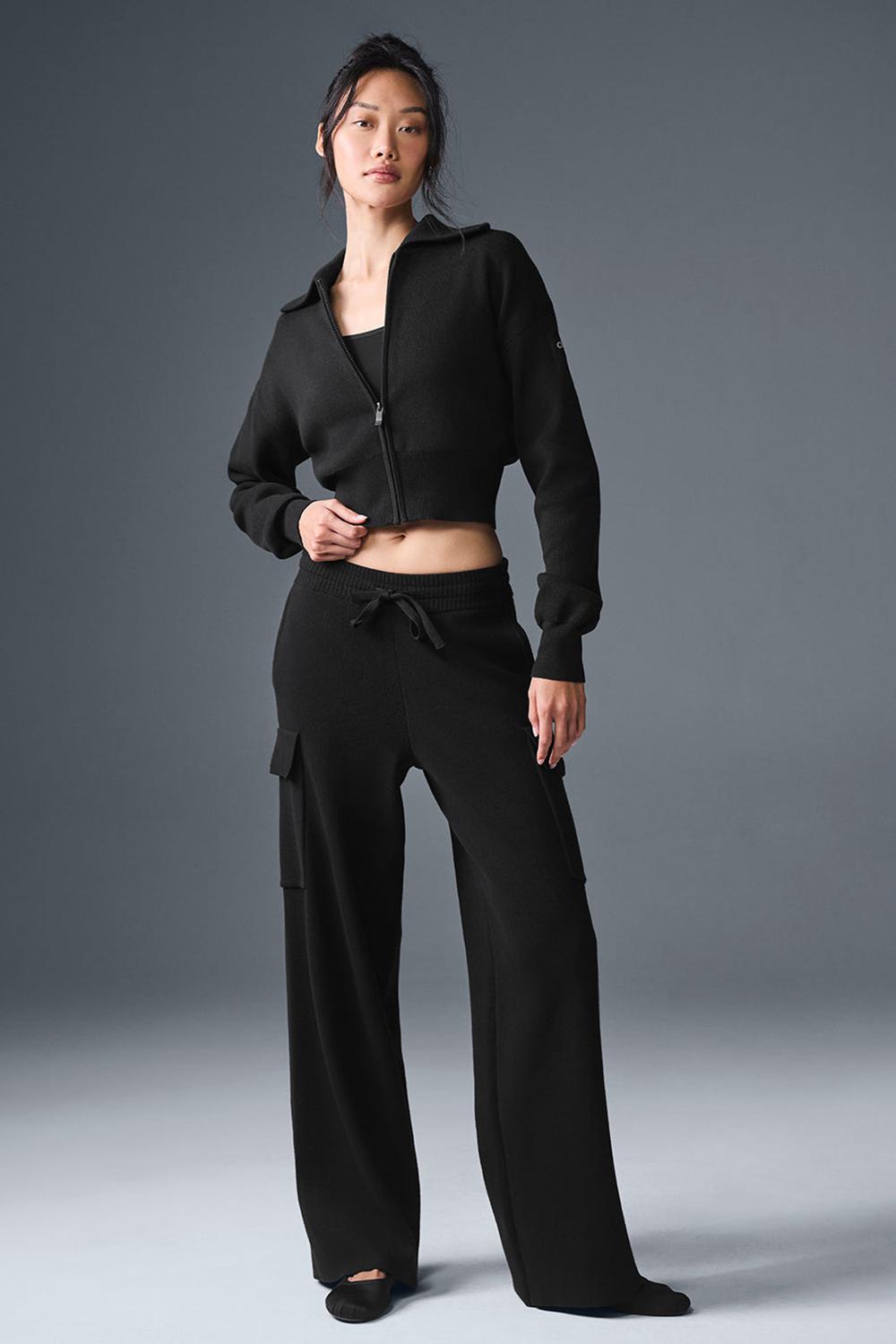 Pantalon Alo Yoga Scholar Knit High-Waist Cargo Mujer Negras | España  GYXV-17952