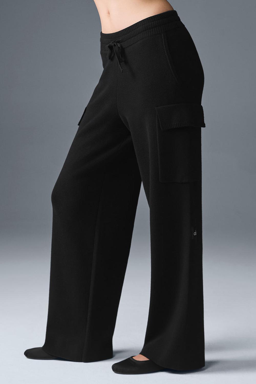 Pantalon Alo Yoga Scholar Knit High-Waist Cargo Mujer Negras | España  GYXV-17952