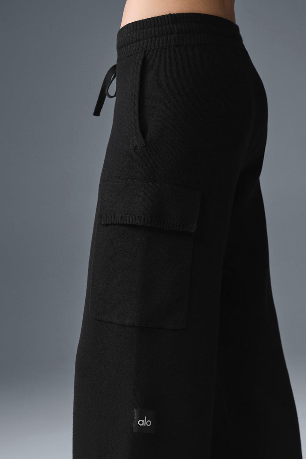 Pantalon Alo Yoga Scholar Knit High-Waist Cargo Mujer Negras | España  GYXV-17952