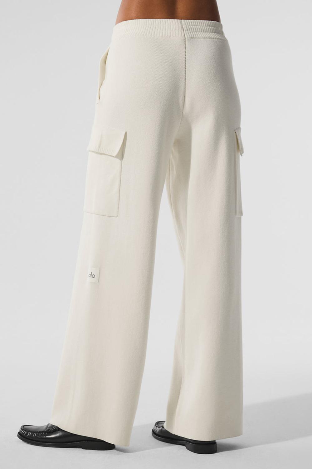 Pantalon Alo Yoga Scholar Knit High-Waist Cargo Mujer Ivory | España  ASLC-43219