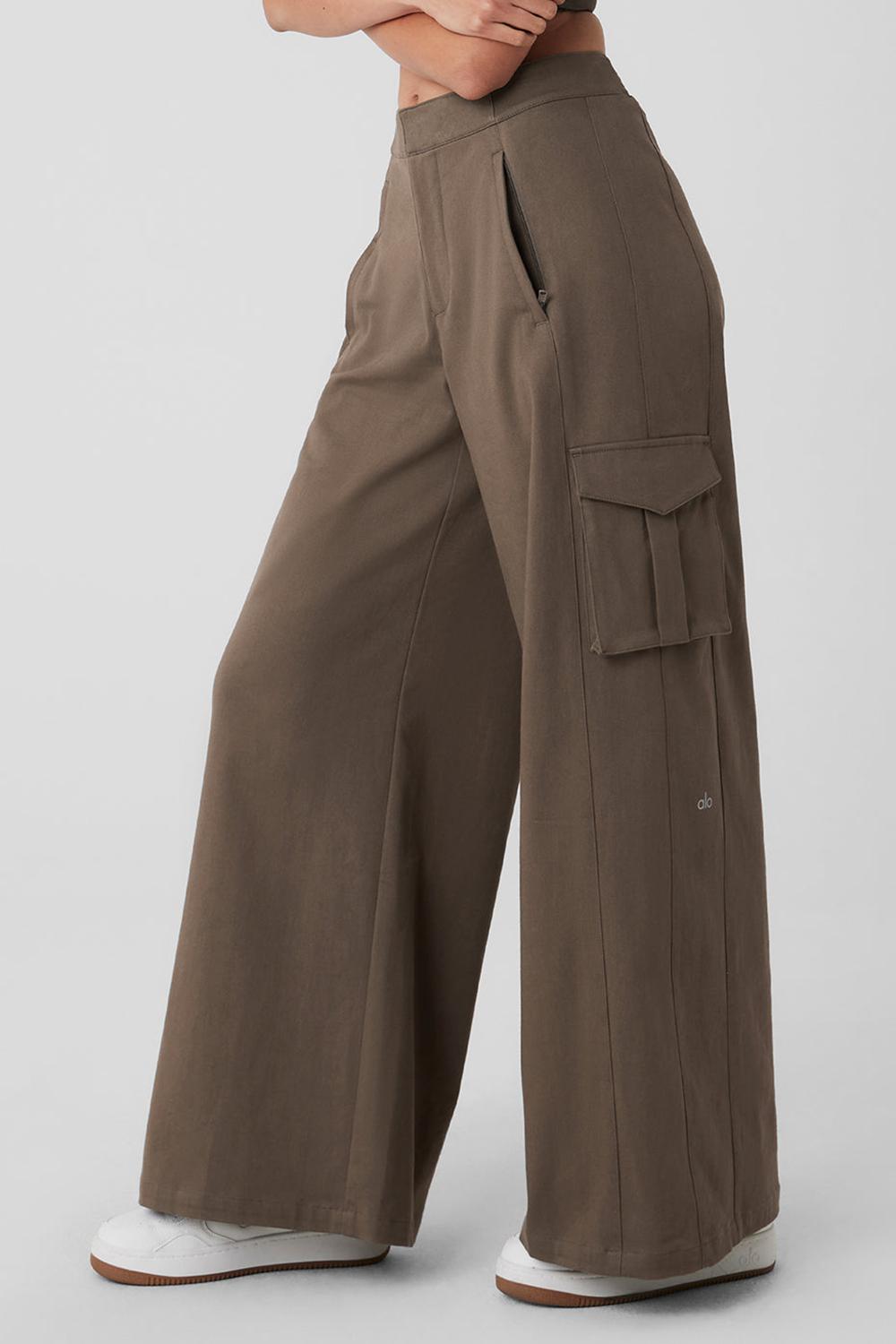 Pantalon Alo Yoga Show Off Cargo Wide Leg Mujer Verde Oliva | España  GWEI-50718