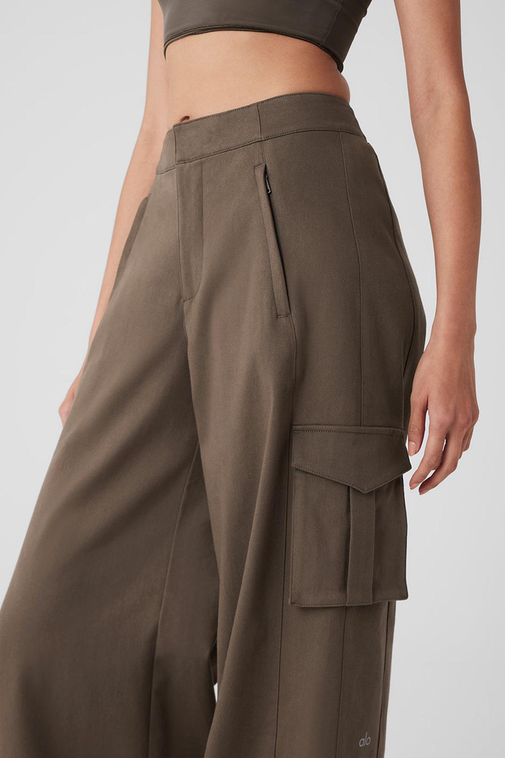 Pantalon Alo Yoga Show Off Cargo Wide Leg Mujer Verde Oliva | España  GWEI-50718