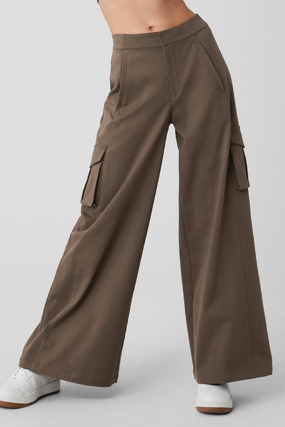 Pantalon Alo Yoga Show Off Cargo Wide Leg Mujer Verde Oliva | España  GWEI-50718