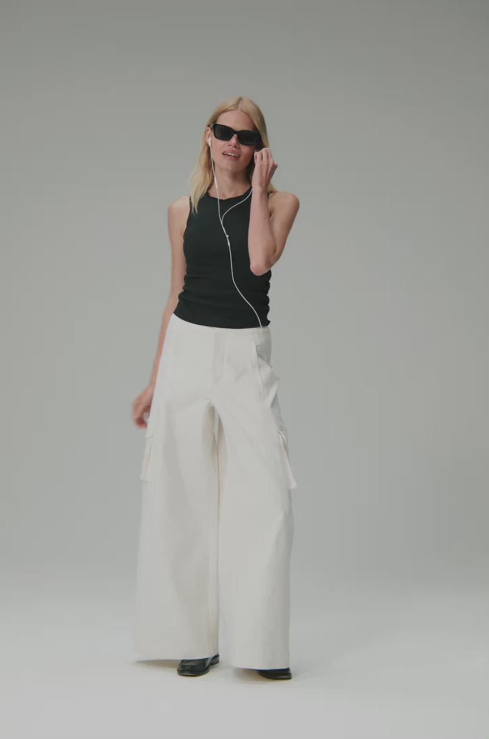Pantalon Alo Yoga Show Off Cargo Wide Leg (Regular) Mujer Negras | España  XGZB-65841