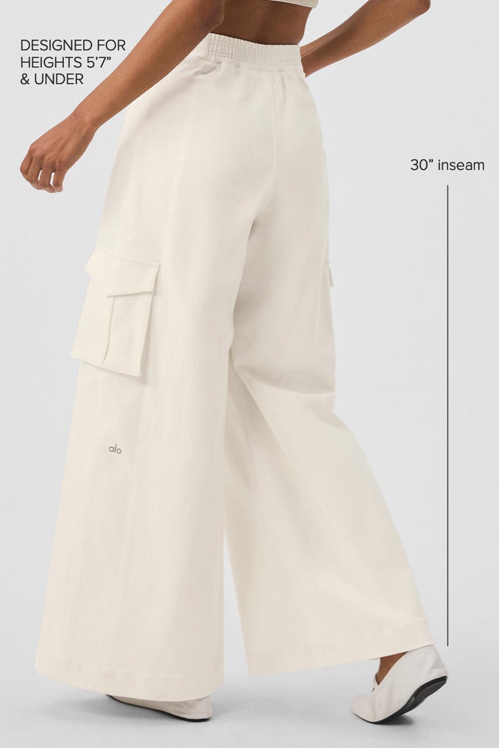 Pantalon Alo Yoga Show Off Cargo Wide Leg (Regular) Mujer Ivory | España  SARC-69270