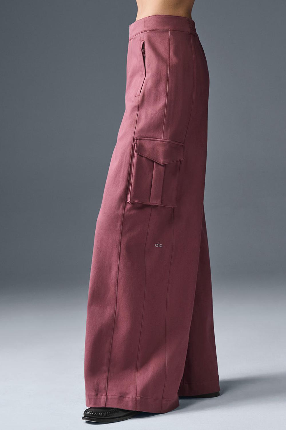 Pantalon Alo Yoga Show Off Cargo Wide Leg (Regular) Mujer Burdeos | España  NRKB-03719