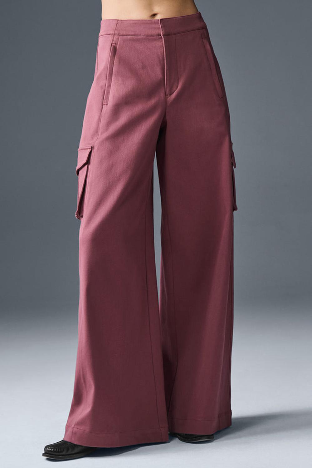 Pantalon Alo Yoga Show Off Cargo Wide Leg (Regular) Mujer Burdeos | España  NRKB-03719