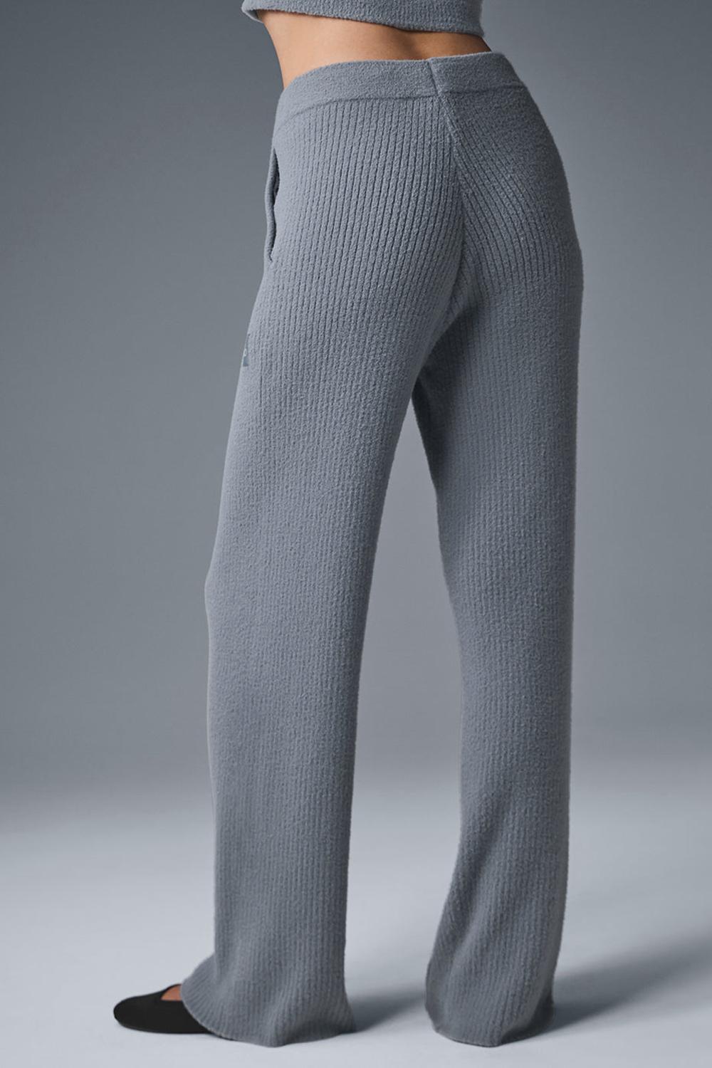 Pantalon Alo Yoga Snuggle Up High-Waist Wide Leg Mujer Gris | España  SNBF-82369