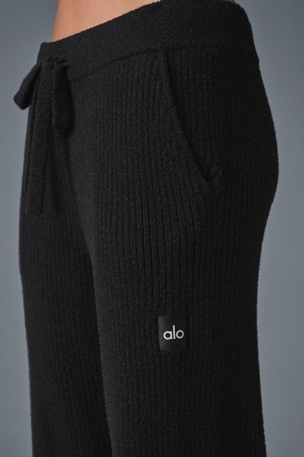Pantalon Alo Yoga Snuggle Up Sweater High-Waist Wide Leg Mujer Negras | España  JALE-28631