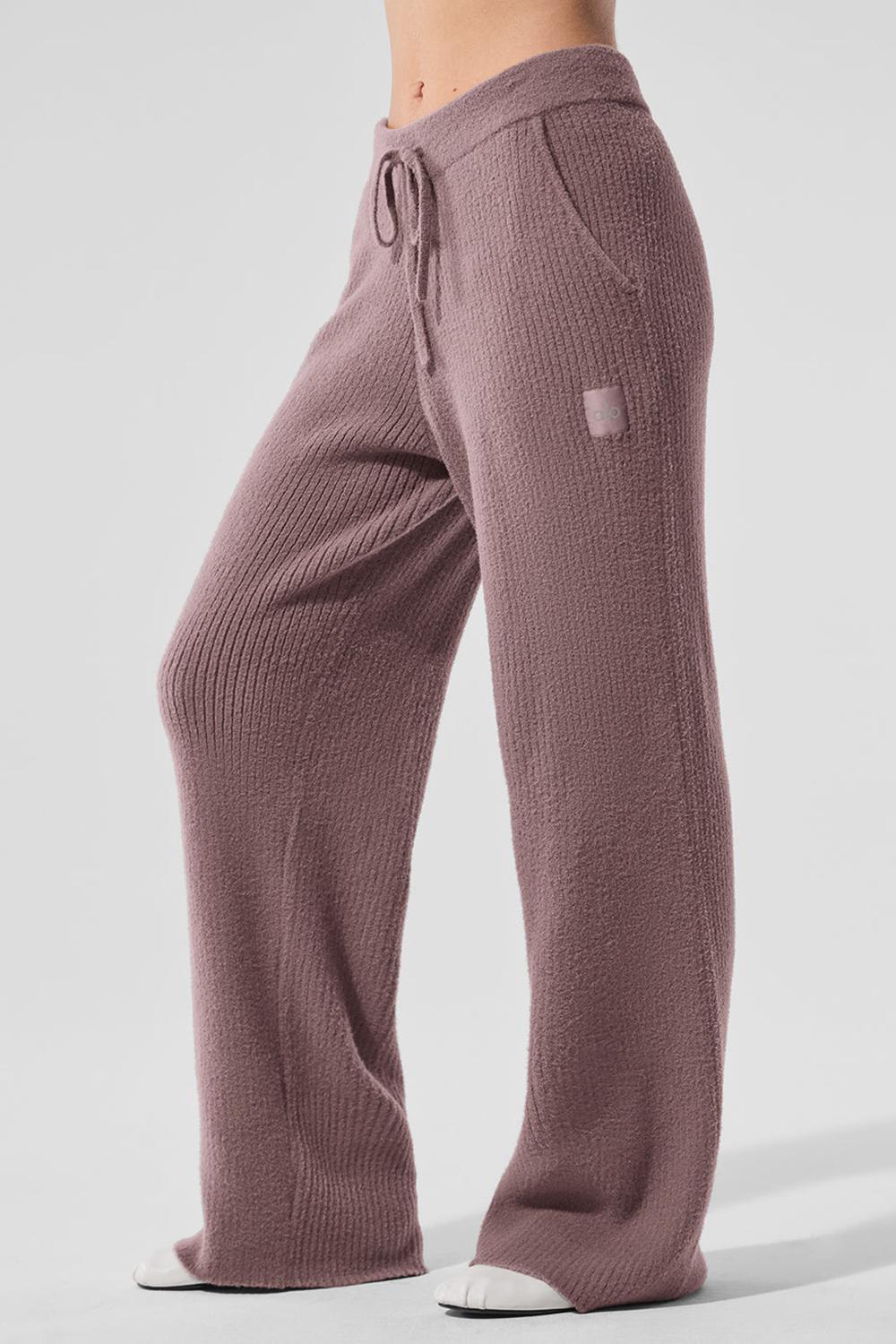 Pantalon Alo Yoga Snuggle Up Sweater High-Waist Wide Leg Mujer Mushroom | España  QLNY-47326