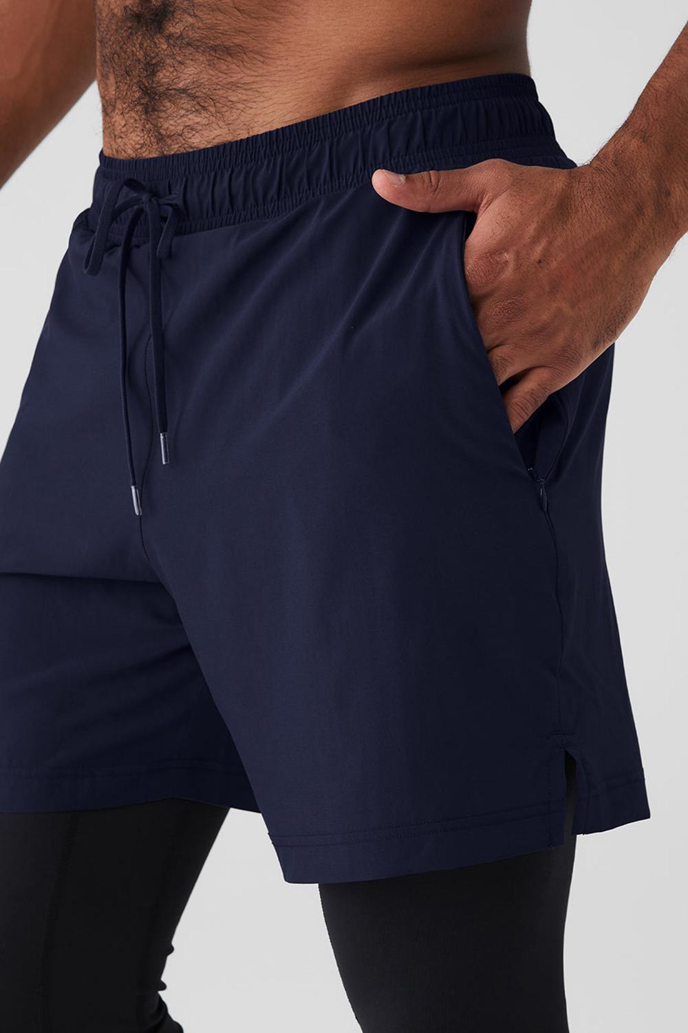 Pantalon Alo Yoga Stability 2 In 1 Hombre Azul Marino Negras | España  QLOC-50846