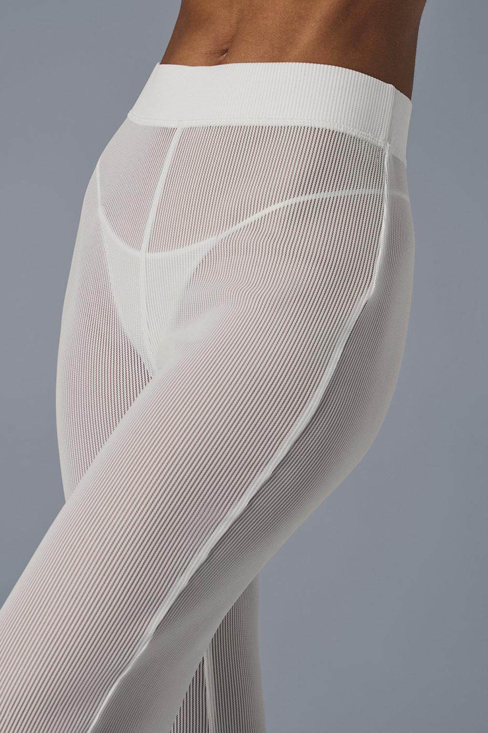 Pantalon Alo Yoga Striped Mesh Tropical Nights Flare Mujer Ivory | España  SZOW-24037