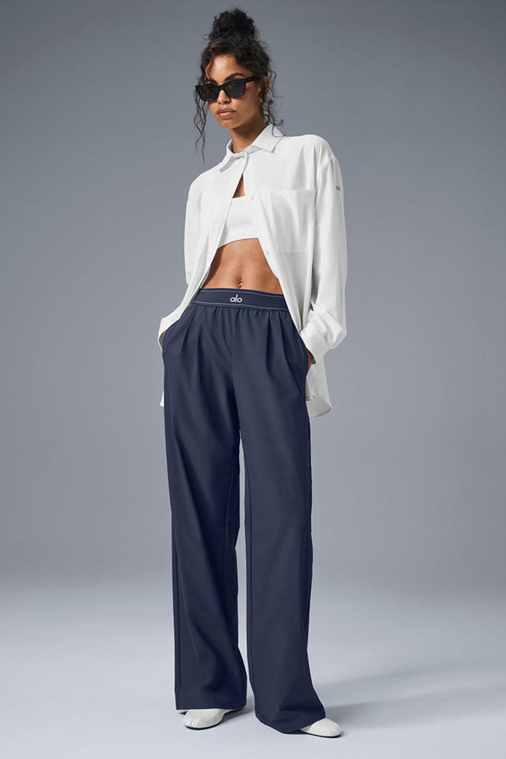 Pantalon Alo Yoga Suit Up (Long) Mujer Azul Marino | España  VAKR-85092