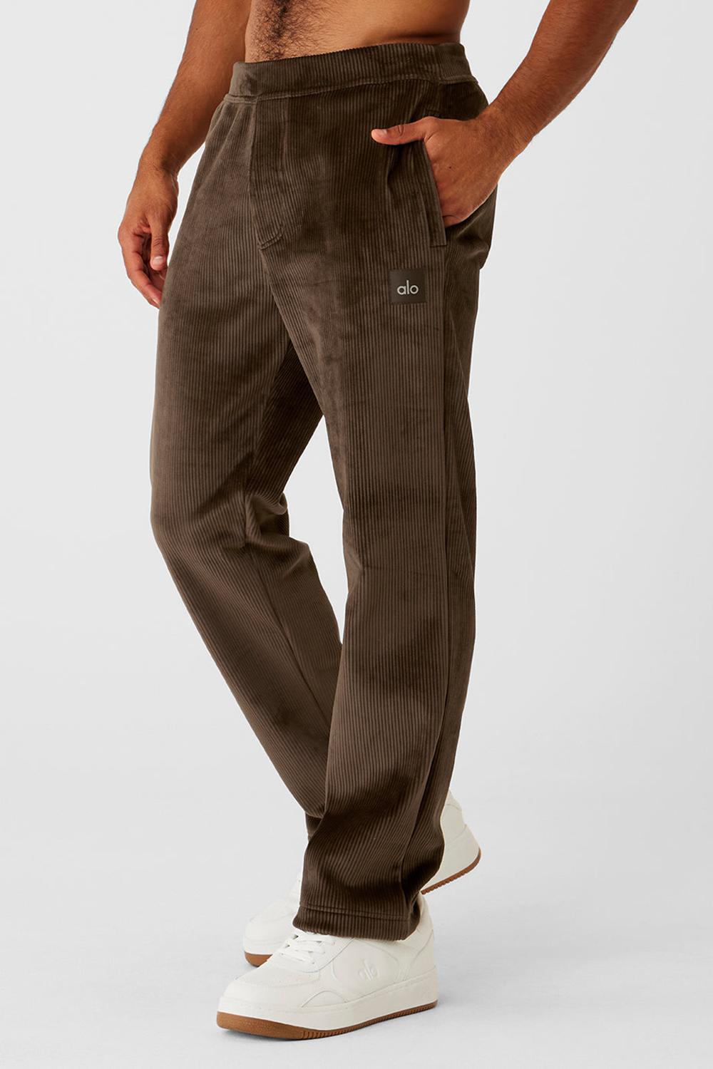Pantalon Alo Yoga Velour Baller Hombre Espresso | España  GIVK-45318