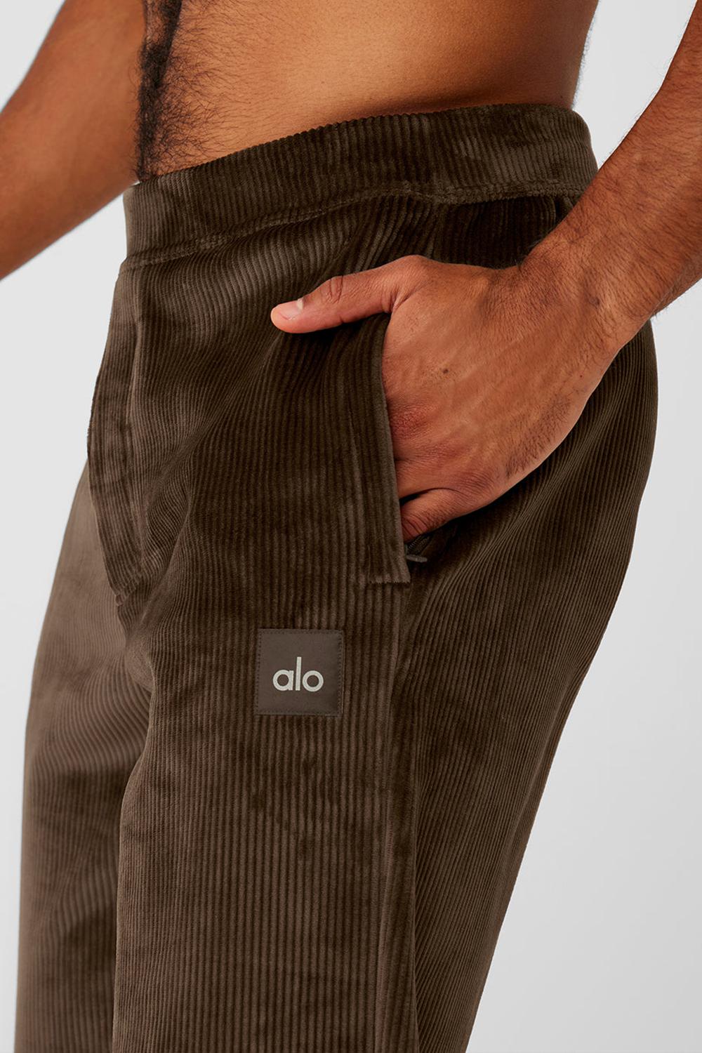 Pantalon Alo Yoga Velour Baller Hombre Espresso | España  GIVK-45318