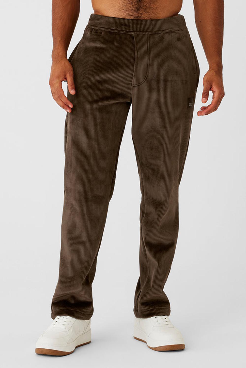 Pantalon Alo Yoga Velour Baller Hombre Espresso | España  GIVK-45318