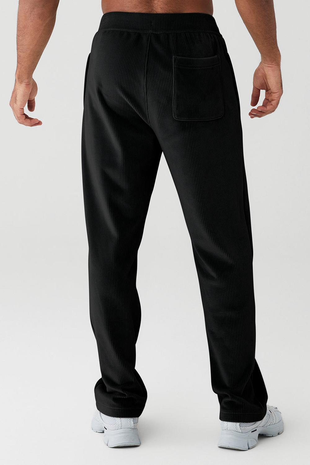 Pantalon Alo Yoga Velour Baller Hombre Negras | España  CGVJ-47865