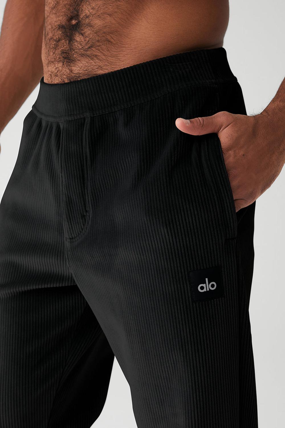 Pantalon Alo Yoga Velour Baller Hombre Negras | España  CGVJ-47865