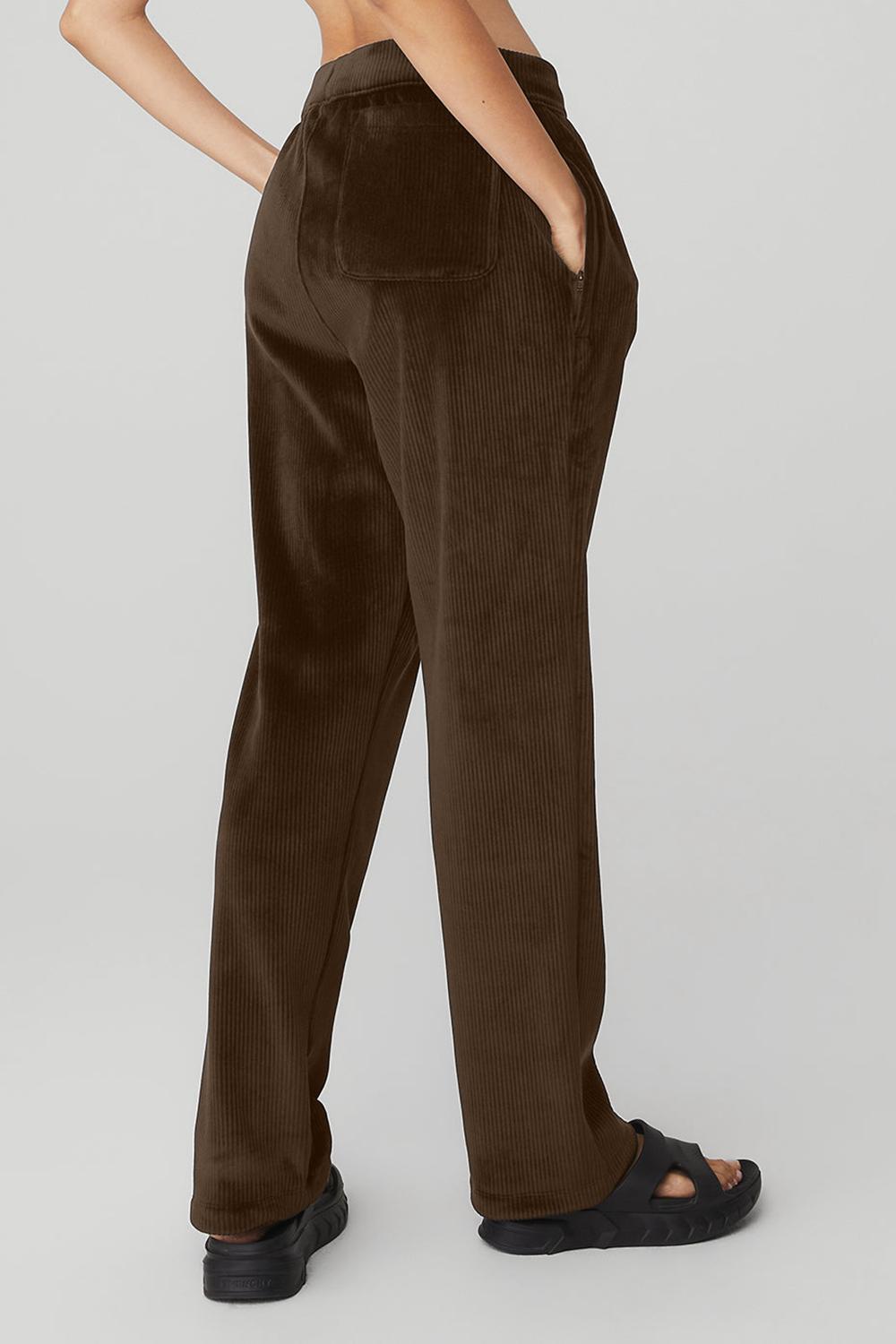Pantalon Alo Yoga Velour Baller Mujer Espresso | España  ZRJQ-50317