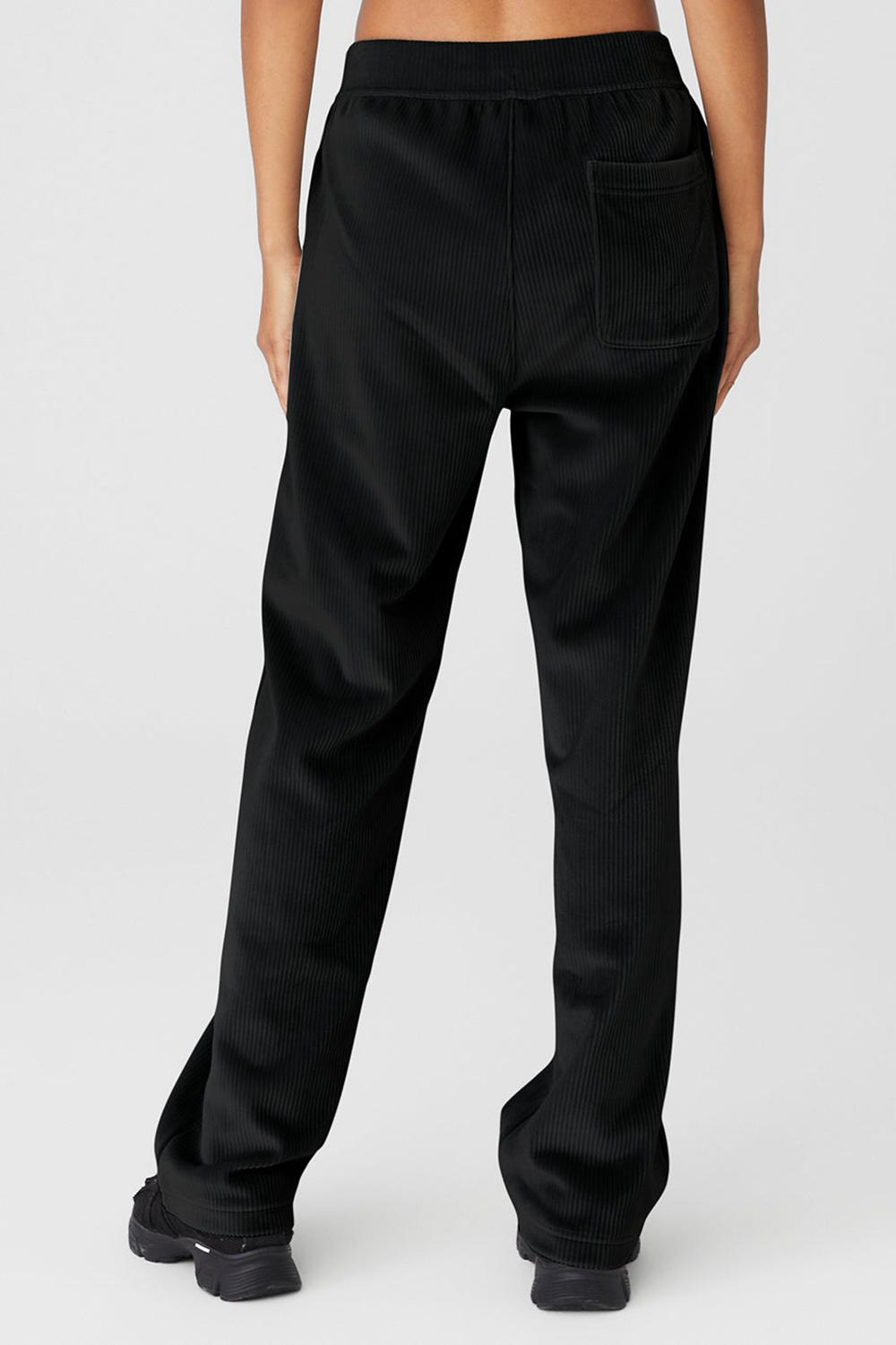 Pantalon Alo Yoga Velour Baller Mujer Negras | España  HQCO-78260