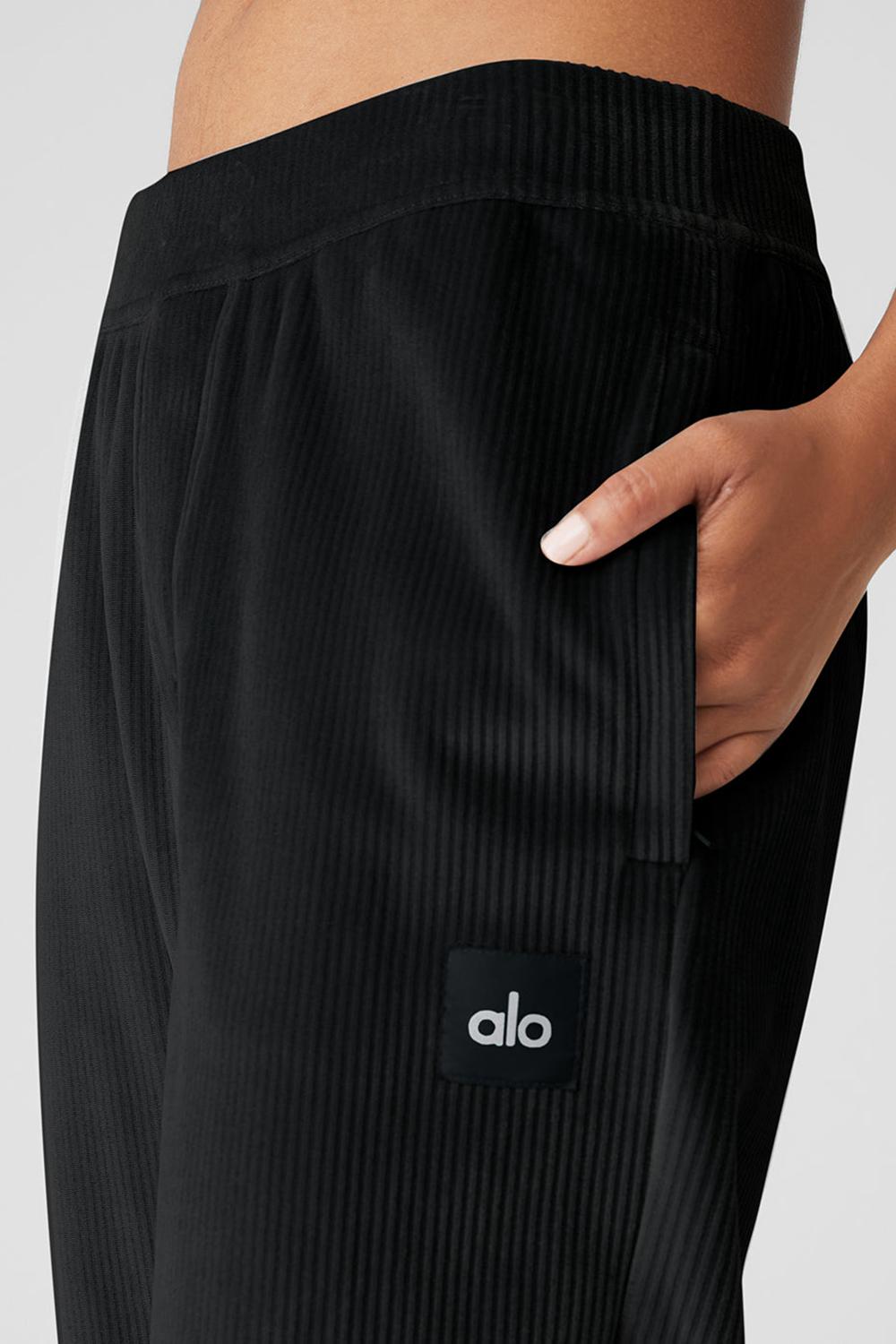 Pantalon Alo Yoga Velour Baller Mujer Negras | España  HQCO-78260