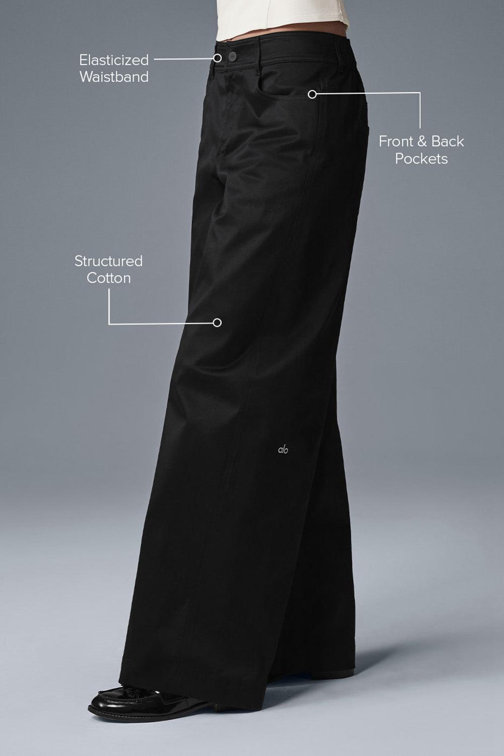 Pantalon Alo Yoga Wanderlust Wide Leg Mujer Negras | España  TNLS-26478