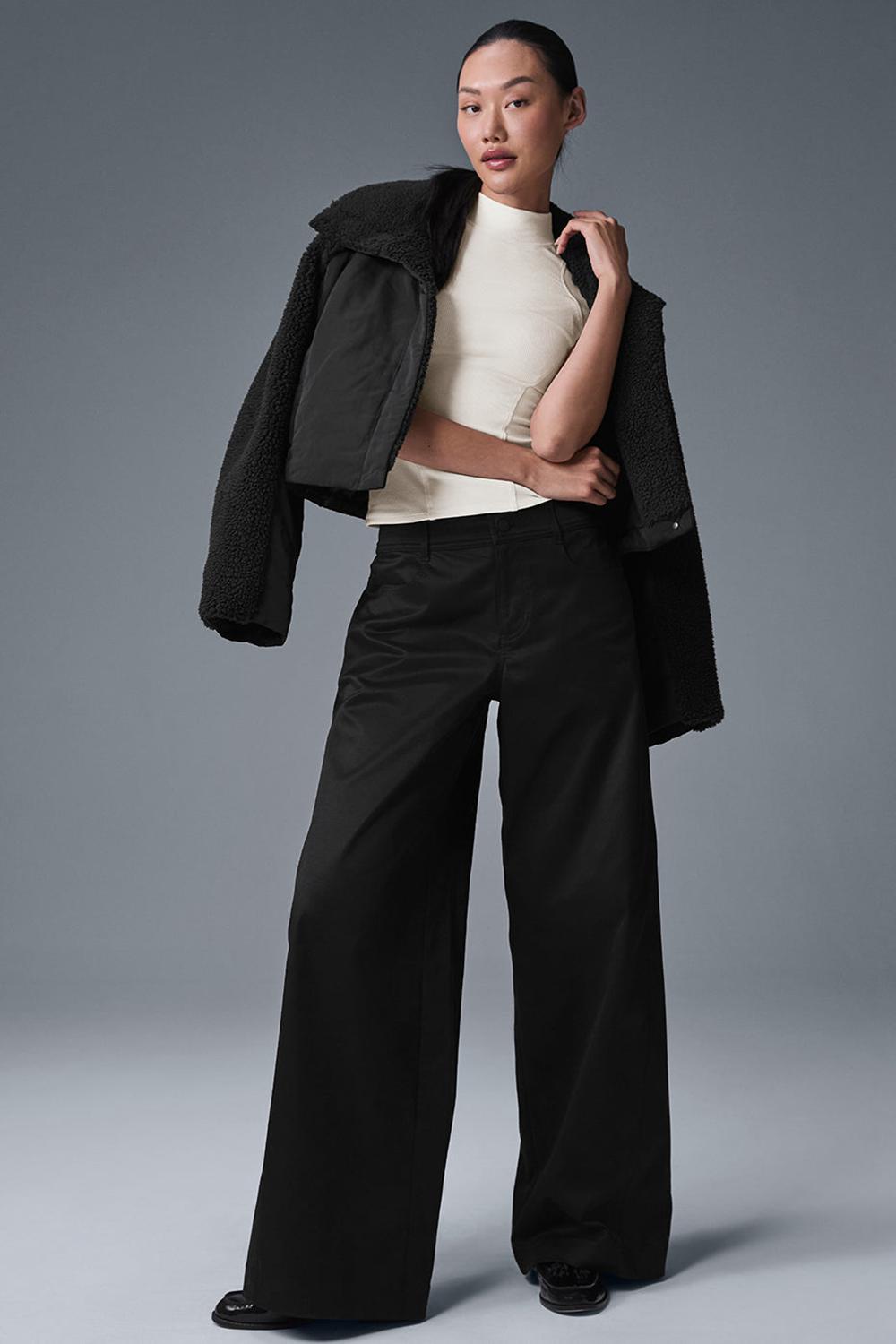 Pantalon Alo Yoga Wanderlust Wide Leg Mujer Negras | España  TNLS-26478