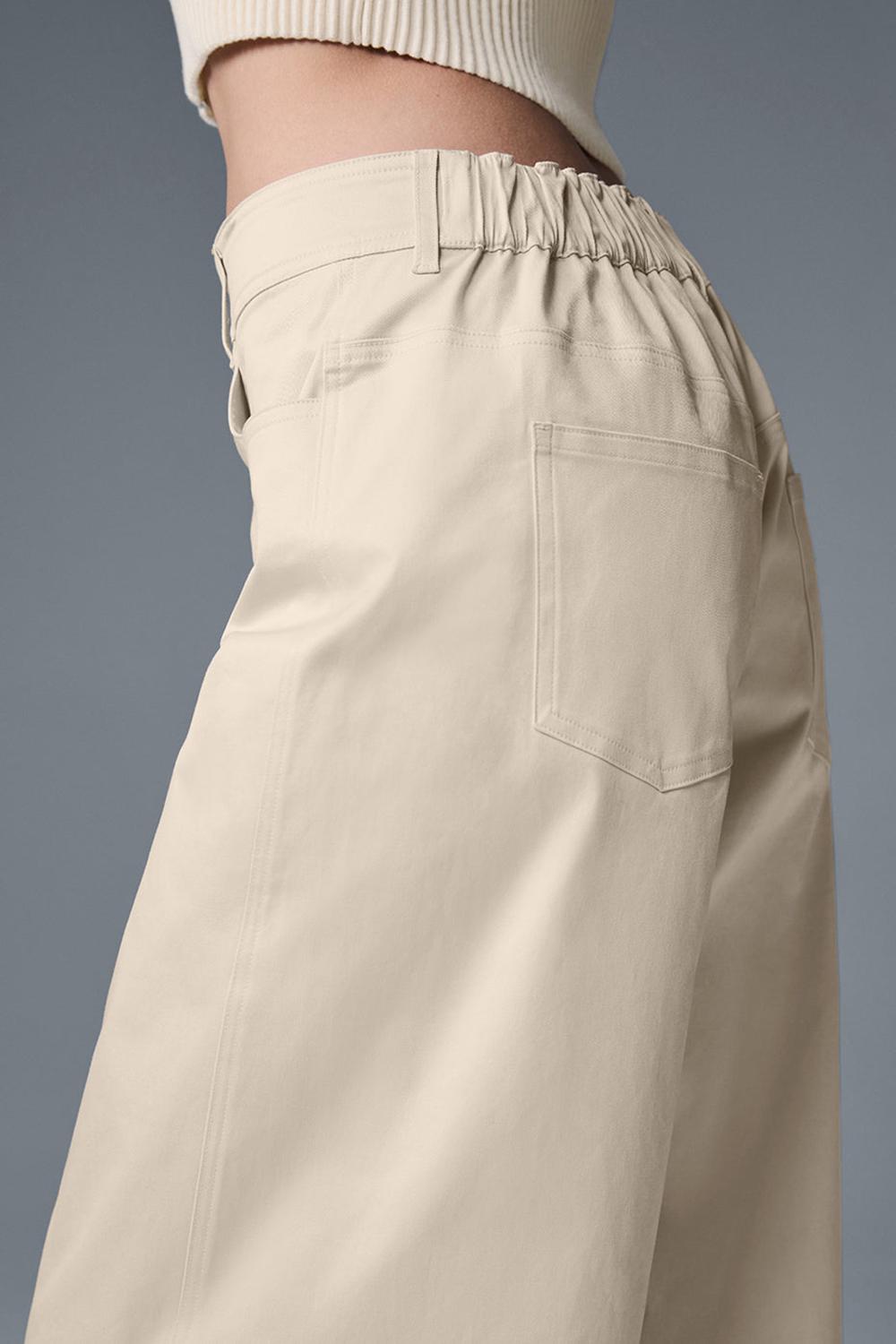 Pantalon Alo Yoga Wanderlust Wide Leg Mujer Oat Milk | España  PBJU-40271