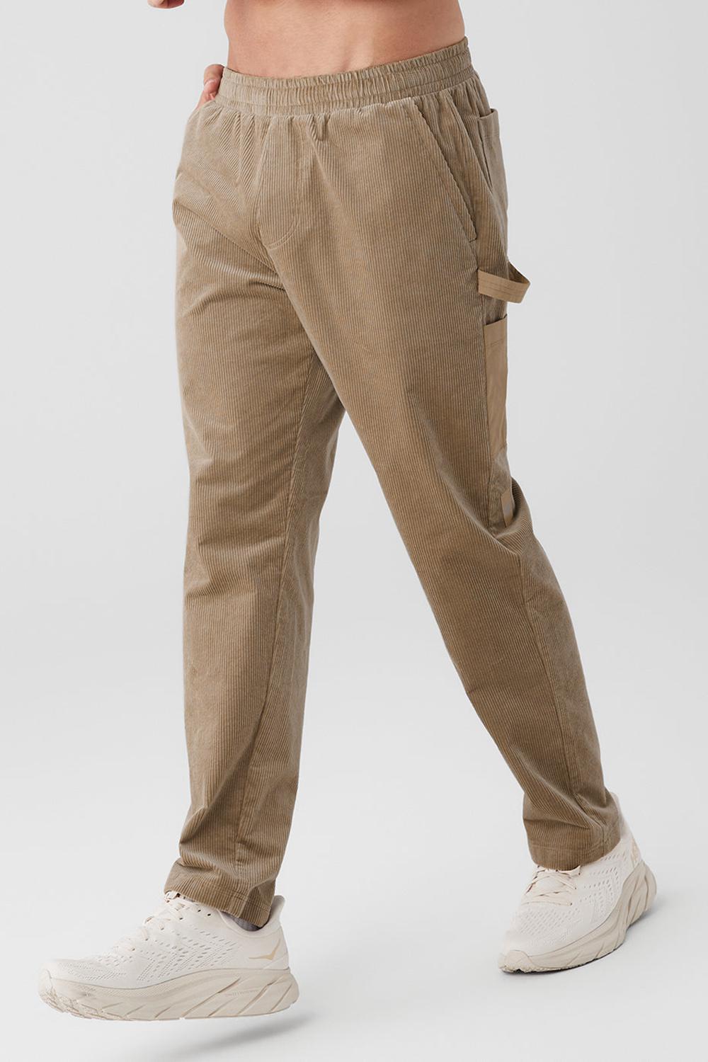 Pantalon Deportivo Alo Yoga Corduroy District Hombre Gravel | España  TNWA-89413