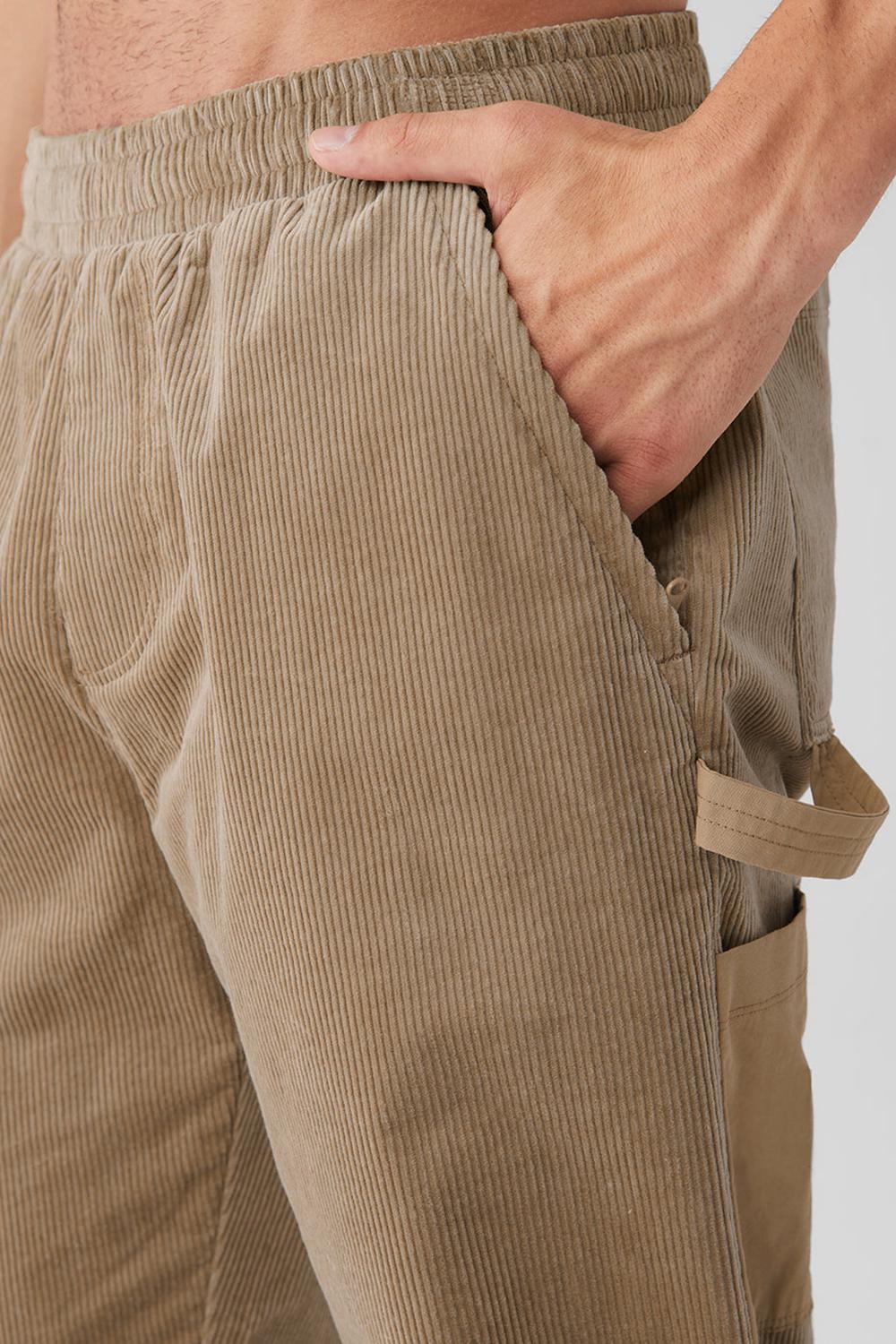 Pantalon Deportivo Alo Yoga Corduroy District Hombre Gravel | España  TNWA-89413