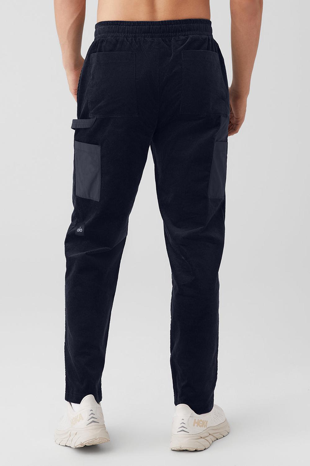 Pantalon Deportivo Alo Yoga Corduroy District Hombre Azul Marino | España  PLYD-26157