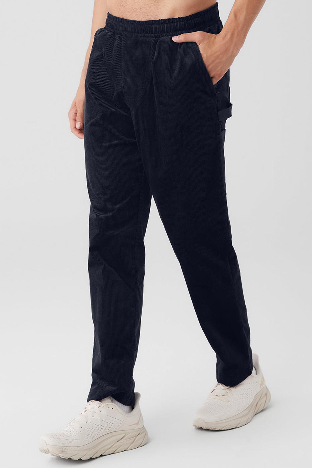 Pantalon Deportivo Alo Yoga Corduroy District Hombre Azul Marino | España  PLYD-26157