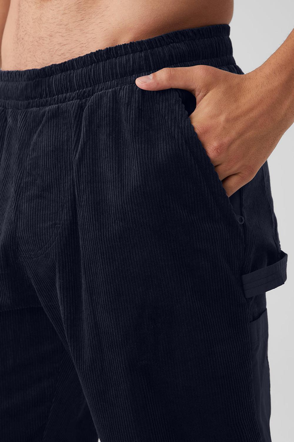Pantalon Deportivo Alo Yoga Corduroy District Hombre Azul Marino | España  PLYD-26157