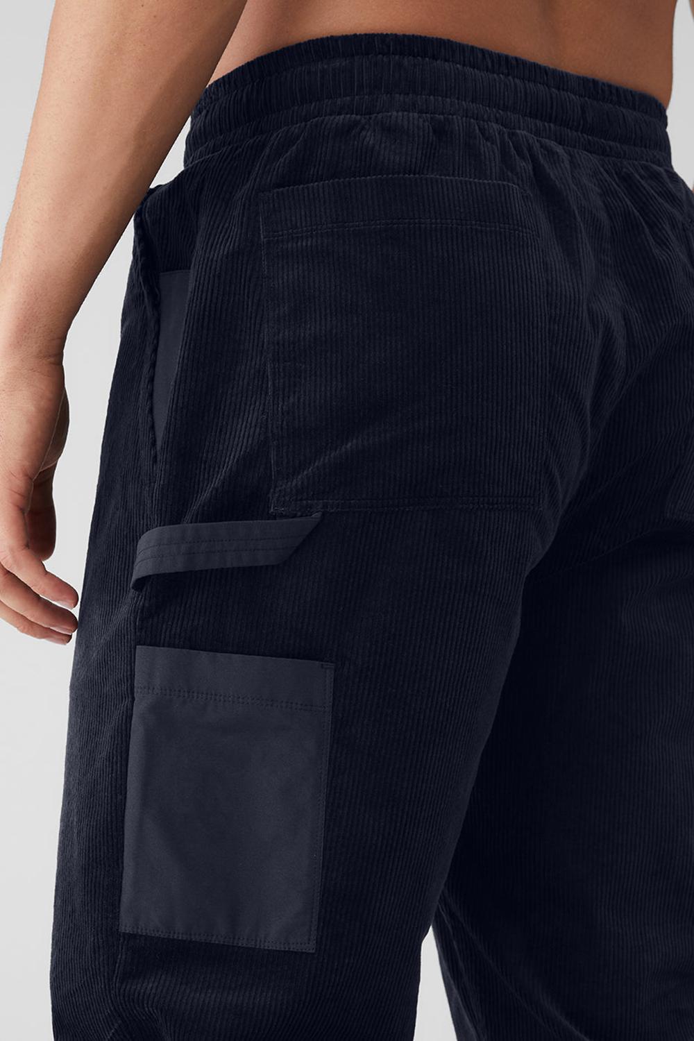 Pantalon Deportivo Alo Yoga Corduroy District Hombre Azul Marino | España  PLYD-26157