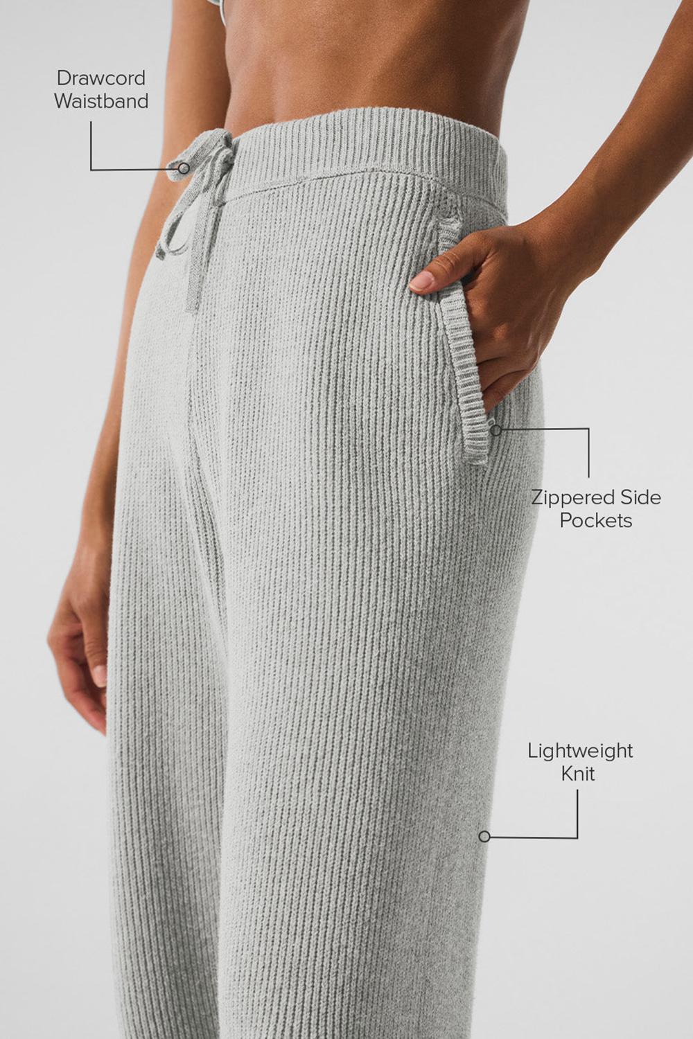 Pantalon Deportivo Alo Yoga Domain Rib Knit Mujer Gris | España  VIDR-81546