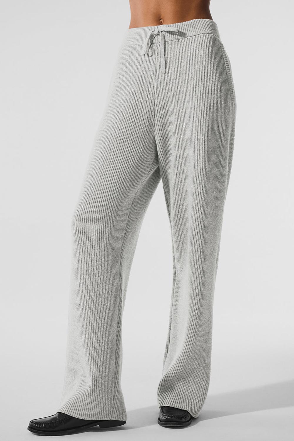 Pantalon Deportivo Alo Yoga Domain Rib Knit Mujer Gris | España  VIDR-81546