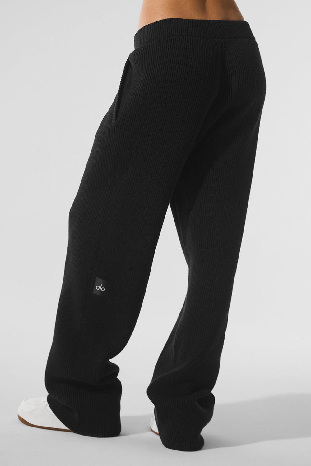 Pantalon Deportivo Alo Yoga Domain Rib Knit Mujer Negras | España  ZQCW-29316