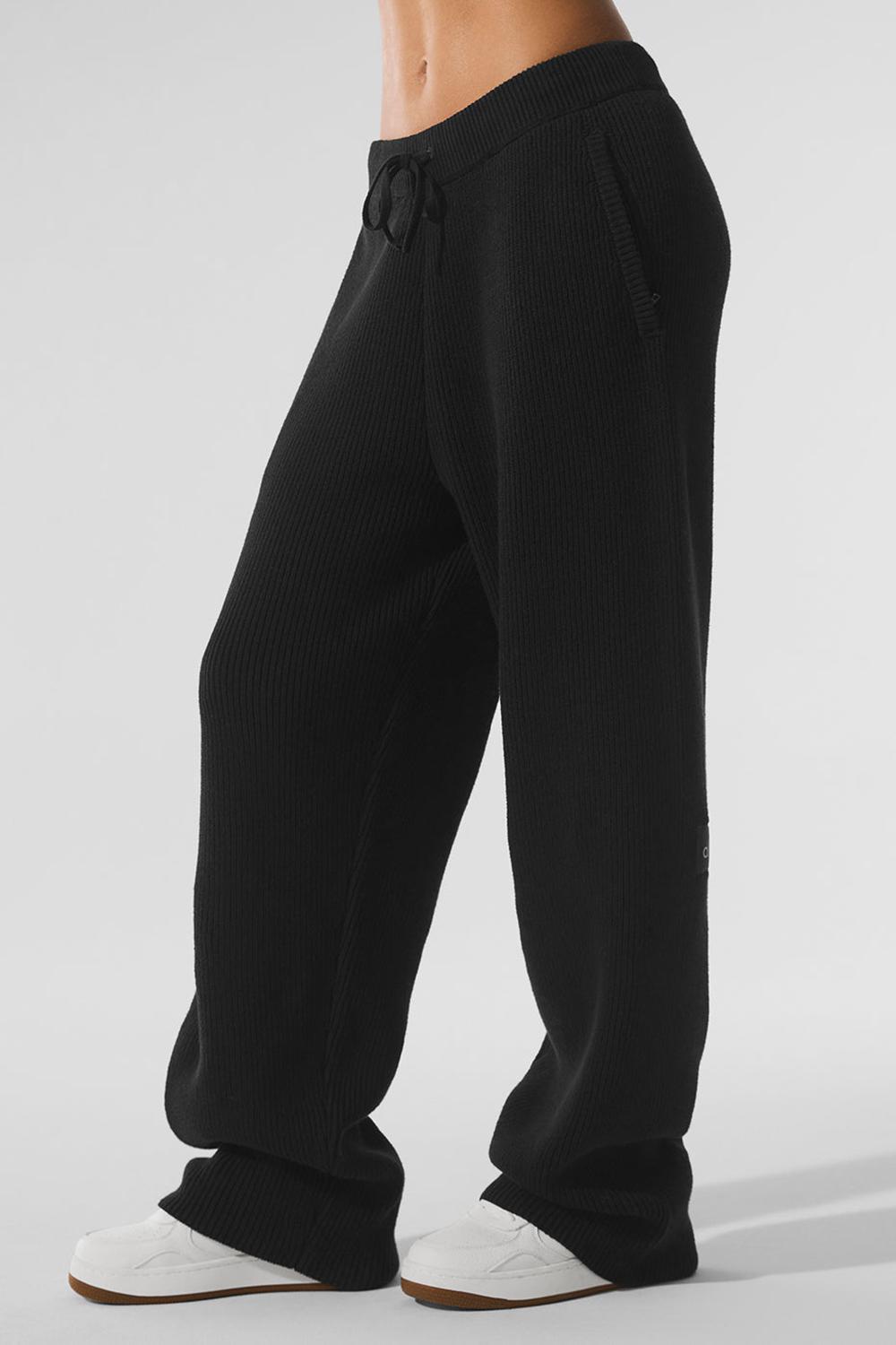 Pantalon Deportivo Alo Yoga Domain Rib Knit Mujer Negras | España  ZQCW-29316