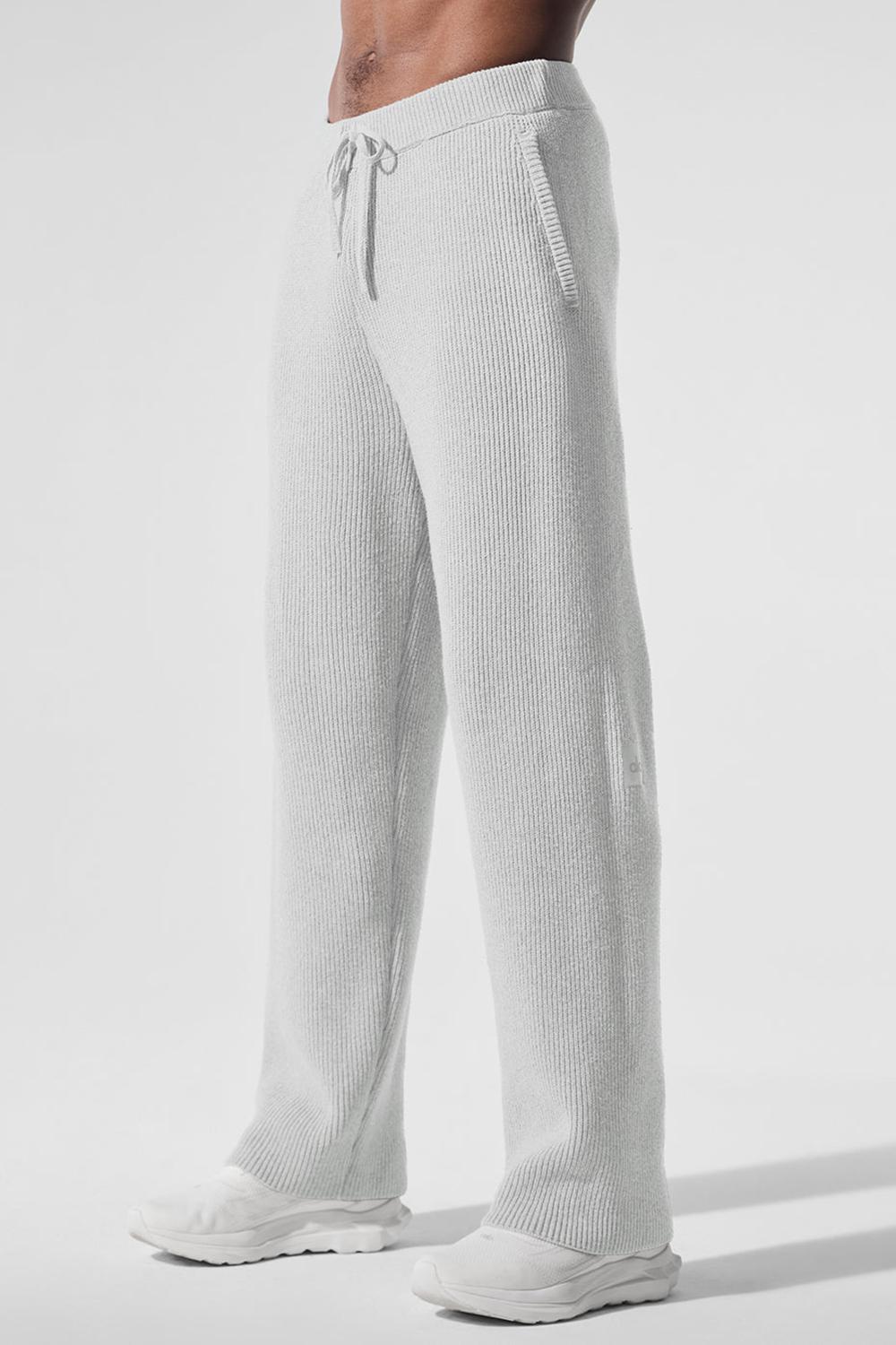 Pantalon Deportivo Alo Yoga Domain Rib Knit Hombre Gris | España  UNHO-90671
