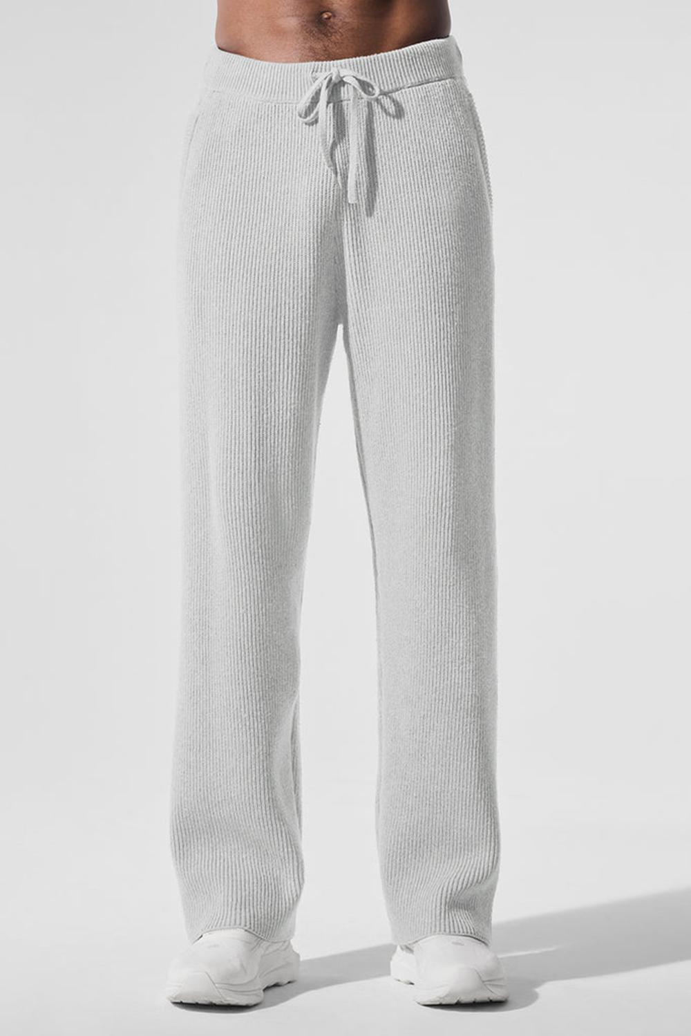 Pantalon Deportivo Alo Yoga Domain Rib Knit Hombre Gris | España  UNHO-90671