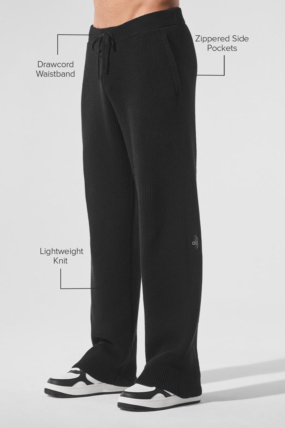 Pantalon Deportivo Alo Yoga Domain Rib Knit Hombre Negras | España  PHBR-19207