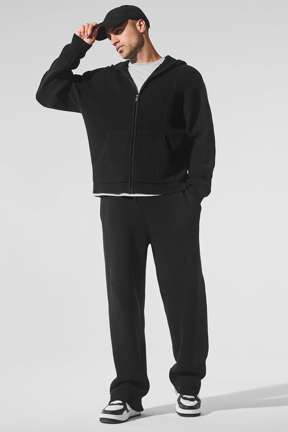 Pantalon Deportivo Alo Yoga Domain Rib Knit Hombre Negras | España  PHBR-19207