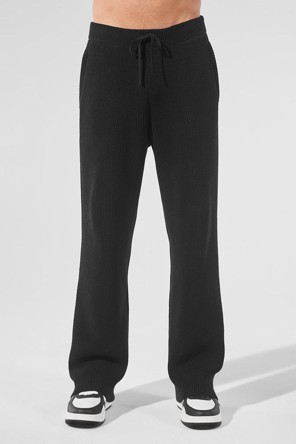 Pantalon Deportivo Alo Yoga Domain Rib Knit Hombre Negras | España  PHBR-19207