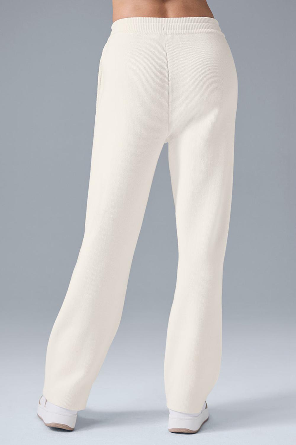Pantalon Deportivo Alo Yoga Scholar Straight Leg Mujer Ivory | España  RGQC-60179