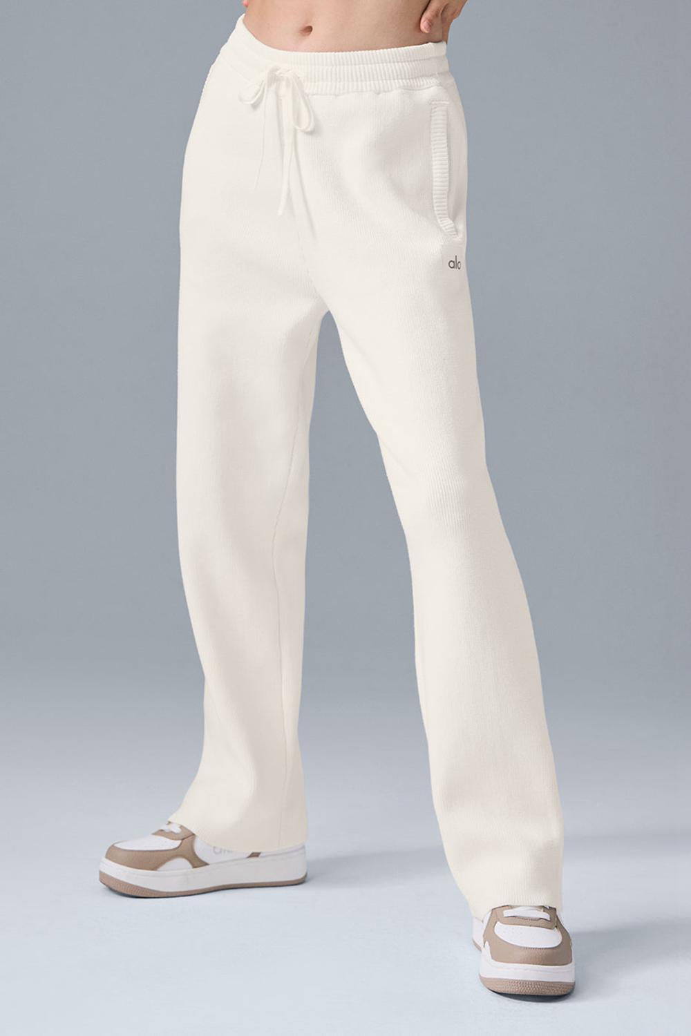 Pantalon Deportivo Alo Yoga Scholar Straight Leg Mujer Ivory | España  RGQC-60179