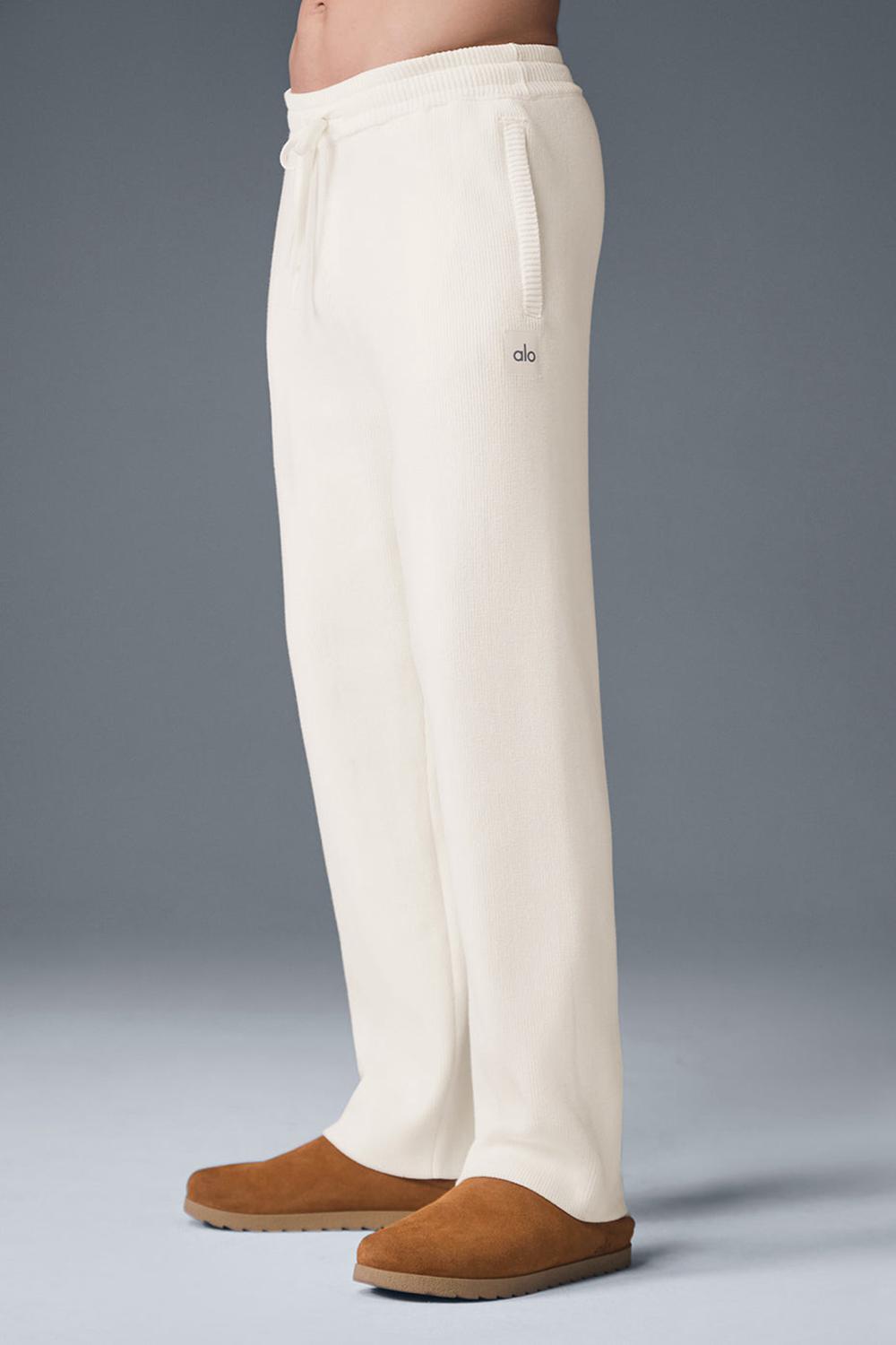 Pantalon Deportivo Alo Yoga Scholar Straight Leg Hombre Ivory | España  FXND-47610