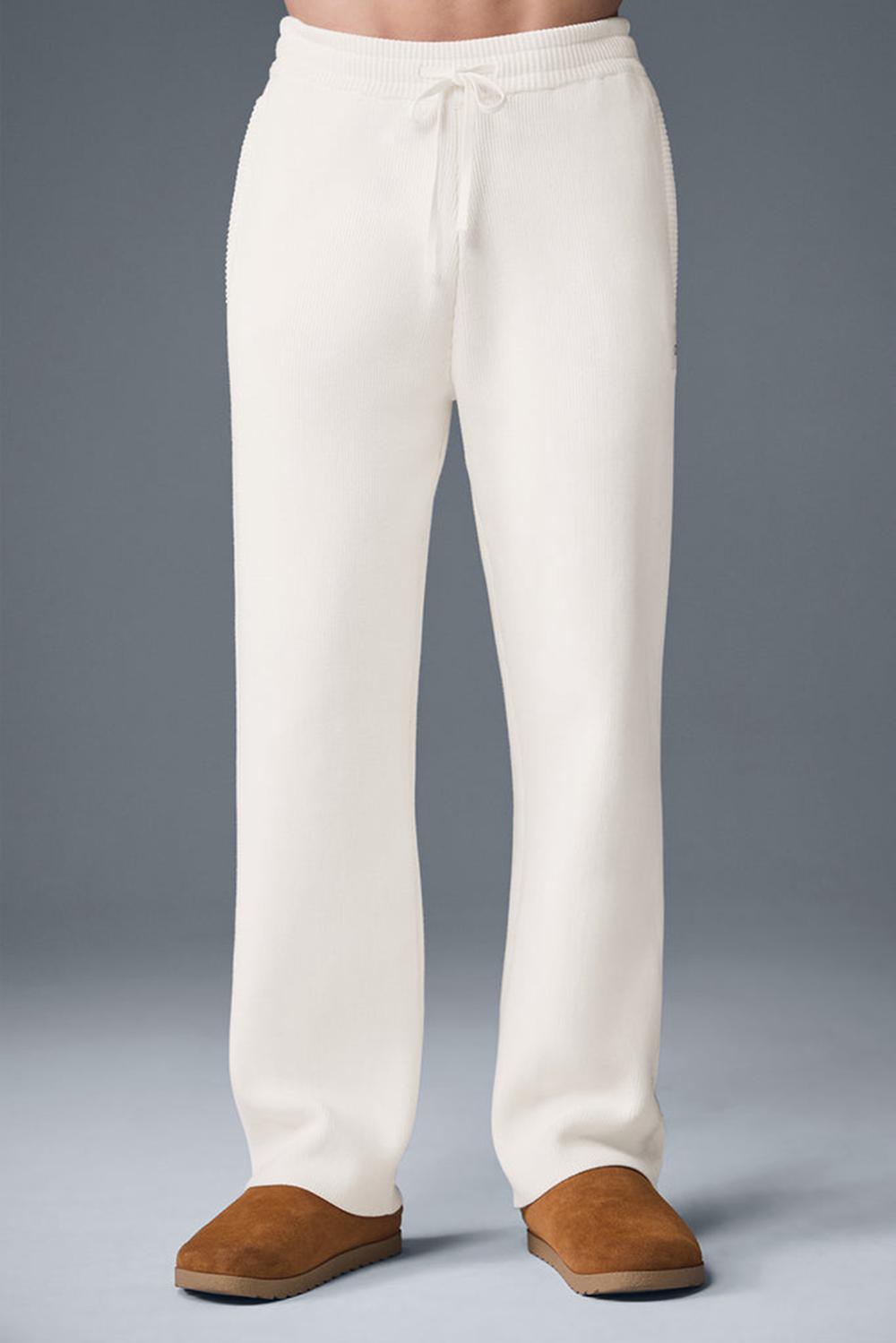 Pantalon Deportivo Alo Yoga Scholar Straight Leg Hombre Ivory | España  FXND-47610